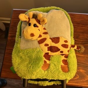 Little Giraffe backpack and tiny suitcase with wheels!